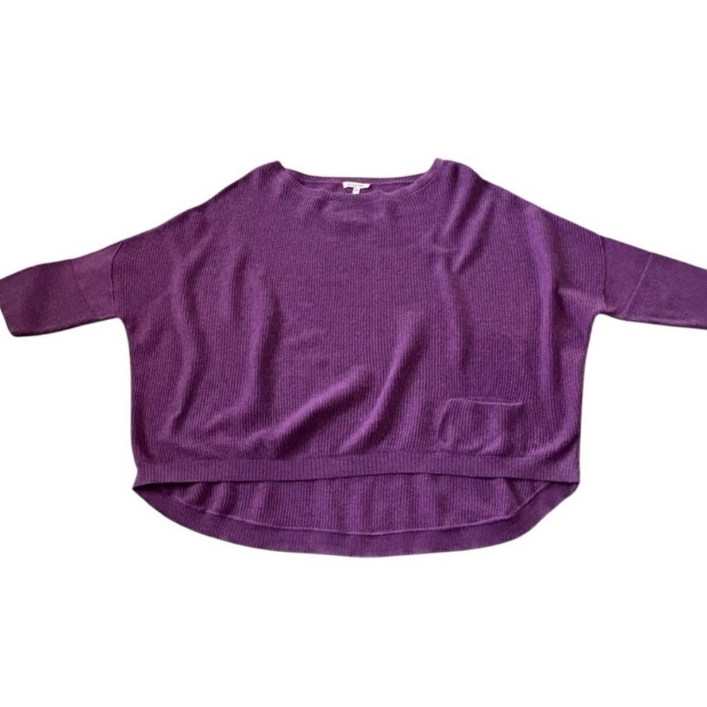 Eileen Fisher Purple Scoopneck Boxy Sweater
